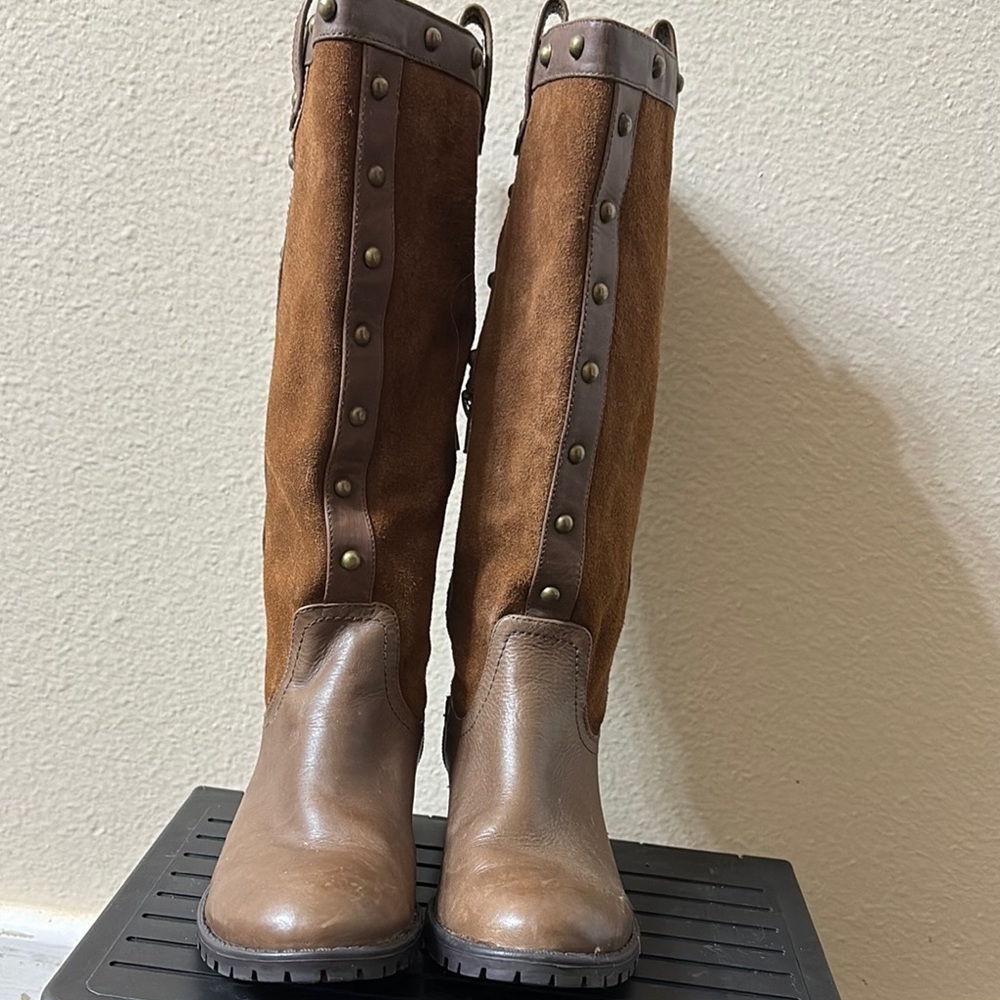 Brown Leather Knee-High Boots